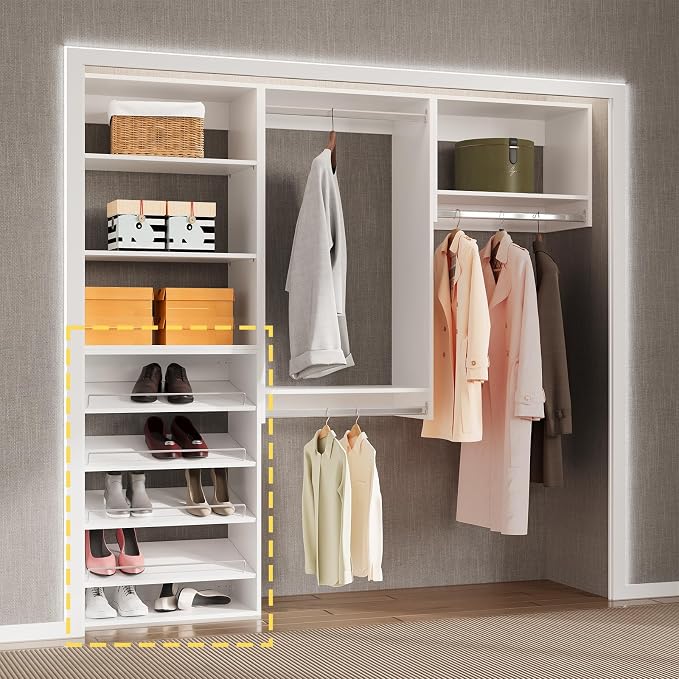 Shoe Shelf Short Tower Closet Unit, Modular Closet System, Wood Closet System - Image 3