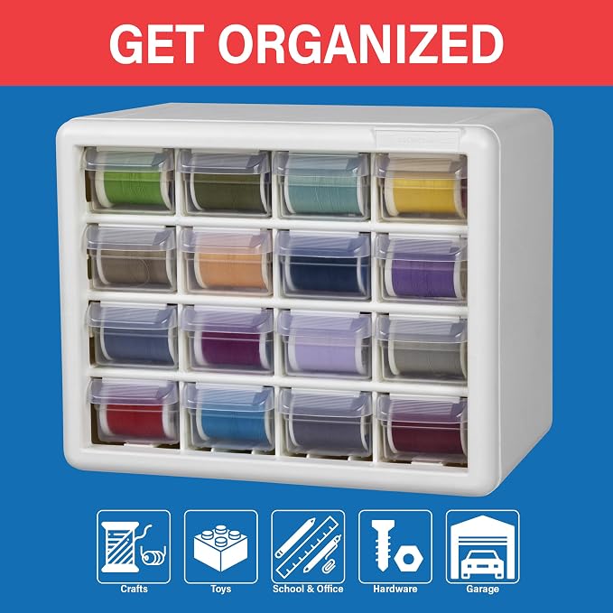 Akro-Mils 16-Drawer Plastic Drawer Storage Cabinet - Image 3