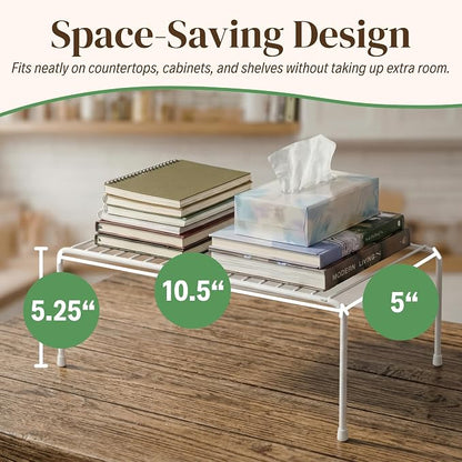 Evelots Wire Rack Cabinet Shelf Organizer -2 Pack Sturdy Metal Cabinet Riser - Image 2