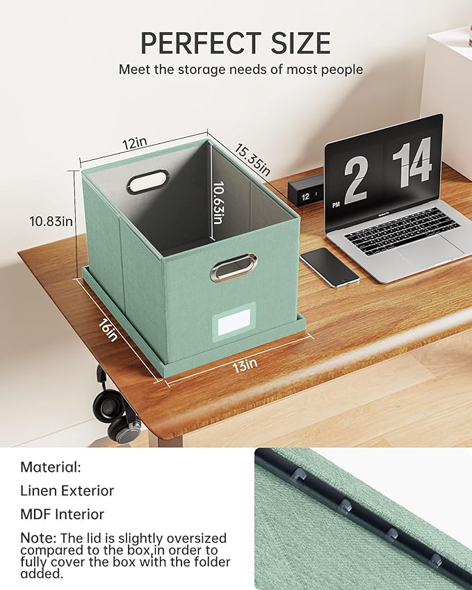 2 Pack File Storage Organizer, Filing Box, Portable File Box - Image 3