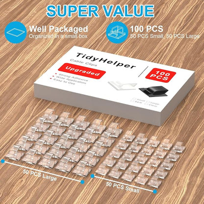 100 PCS Outdoor Light Clips Clear, Adhesive Cable Clips - Image 2