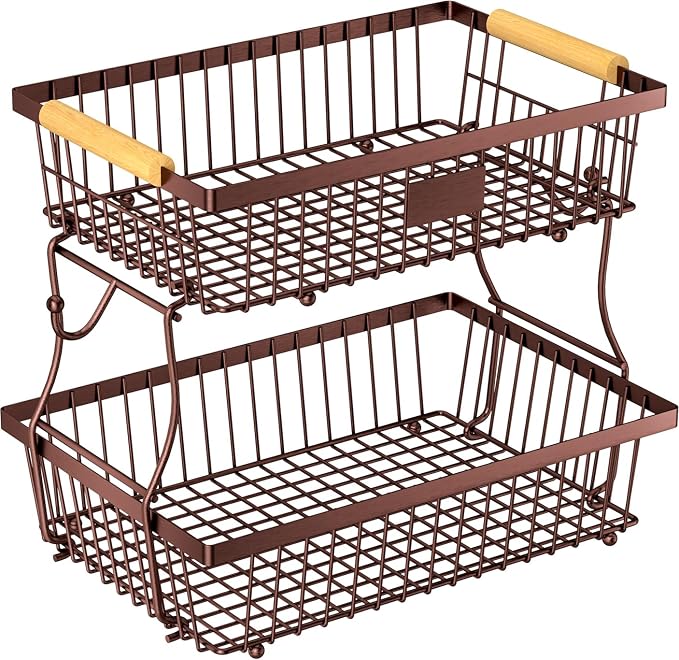 2 Tier Fruit Basket for Kitchen Counter by Unknown