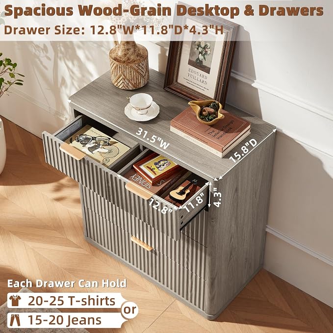 LEYAOYAO Fluted 5 Drawers Dresser - Image 6