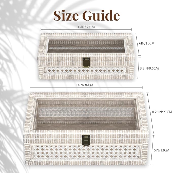 Rattan Decorative Box, Boho Display Boxes - Image 7
