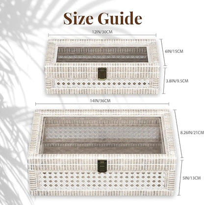 Rattan Decorative Box, Boho Display Boxes - Image 7