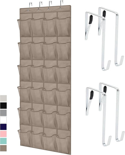 GORILLA GRIP Over the Door Shoe Organizer, 24 Large Breathable Mesh Pockets by GorillaGrip