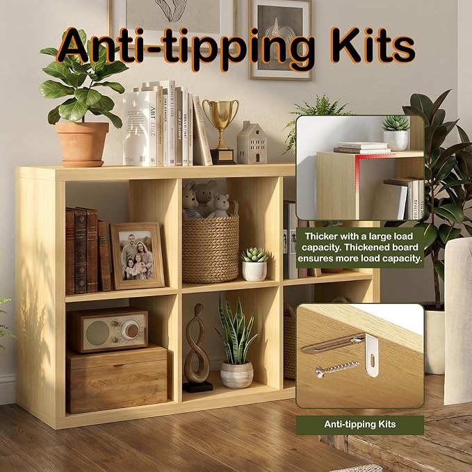 WannabeMyself【2026 Wooden Thick Frame】 6 Cube Storage Organizer - Image 5