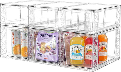 6Pack Pantry Organizers and Storage, Foods Organizer Bins by Clemate