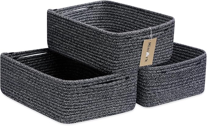 Large Shallow Organizing Baskets 15x11x5.1 Inches by MiniArkStorageBasketsHome