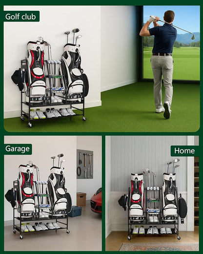 Mythinglogic Golf Bag Storage Organizer, Extra Large Golf Storage Stand - Image 4