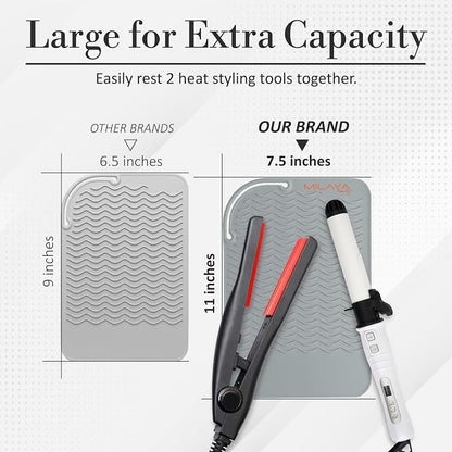 Vanity Accessories Heat Resistant Mat – Silicone Flat Iron & Curling Iron Holder - Image 3