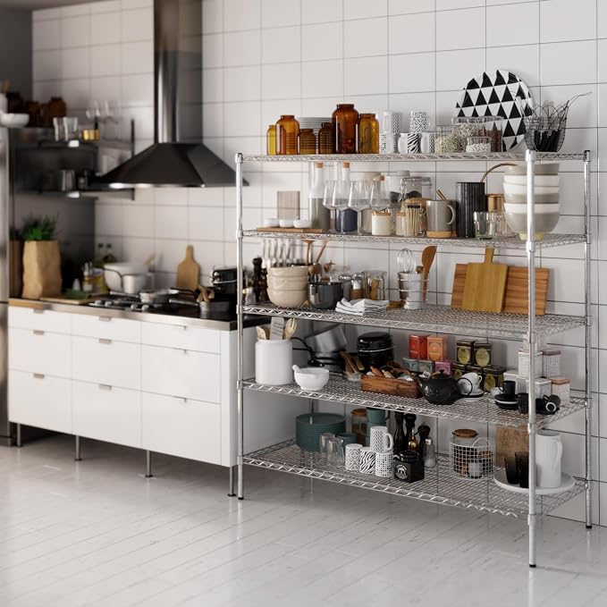 24" Deep x 60" Wide x 64" Height Wire Shelving Kit | 5-Tier | NSF Commercial - Image 2