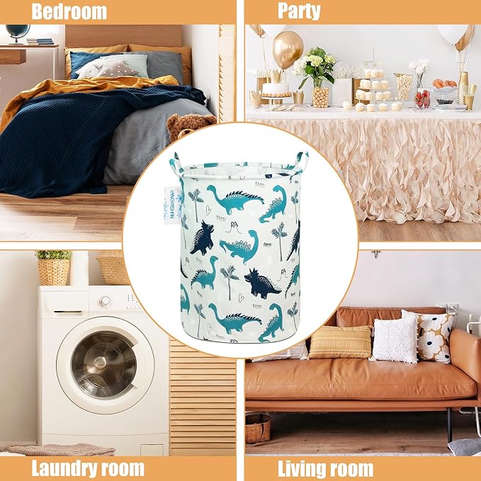 LANGYASHAN Laundry Basket Canvas Fabric Collapsible Organizer Basket - Image 3
