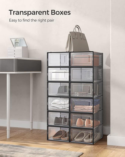 SONGMICS Shoe Boxes, Stackable Clear Plastic Boxes - Image 3