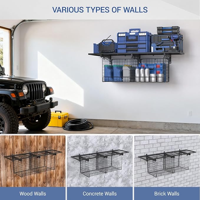 1x4ft Heavy Duty Garage Wall Shelving - Image 8