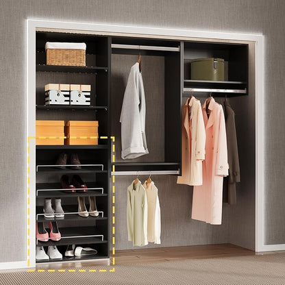 Shoe Shelf Short Tower Closet Unit, Modular Closet System, Wood Closet System - Image 2