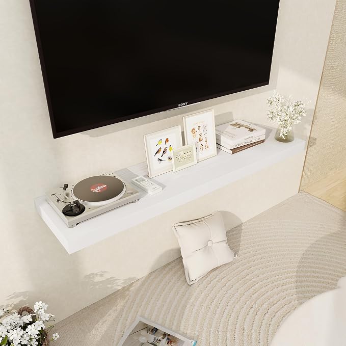 White Floating Shelves 48 Inch Long, 12 Inch Deep Floating Shelves - Image 6
