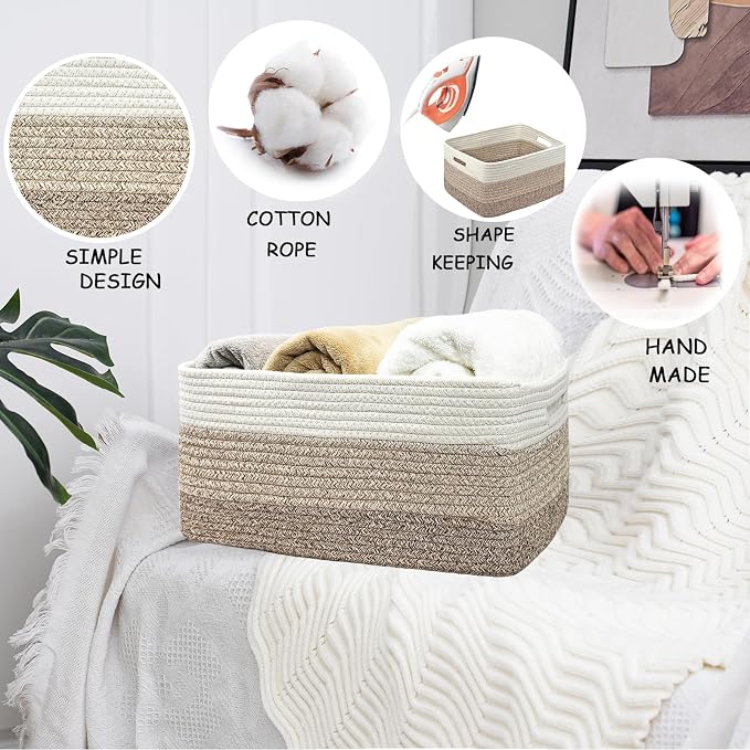 COMFY-HOMI Cotton Rope Woven Basket - Image 5