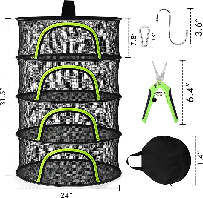Herb Drying Rack Hanging Mesh 4 Layer 24" - Image 2
