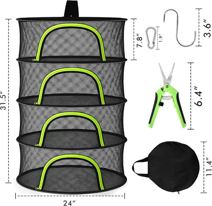 Herb Drying Rack Hanging Mesh 4 Layer 24" - Image 2