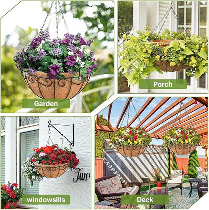 3 Pack 12 Inch Metal Hanging Baskets - Image 7
