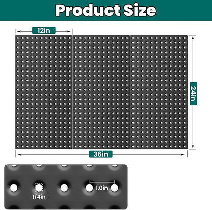 EVERHANGER Metal Pegboard Panels 24" x 12", Heavy Duty Steel Peg Boards - Image 2