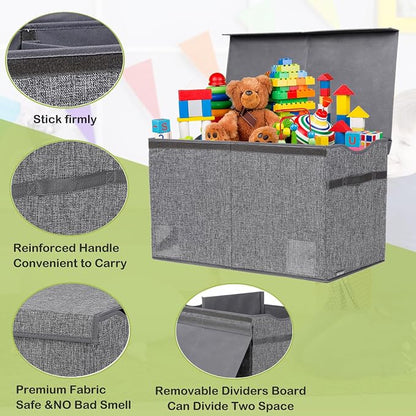 YOLOXO Toy Box Chest, Collapsible Sturdy Storage Bins - Image 3