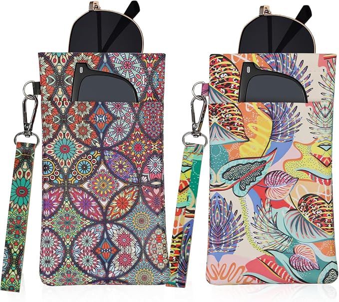 Double Eyeglass Case Soft Dual Glasses Case by FLYINGMAGE