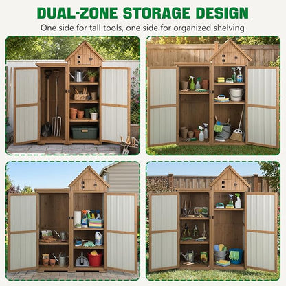 Ketive Outdoor Storage Cabinet, Metal Panels, Top Storage Compartment, Asphalt - Image 7