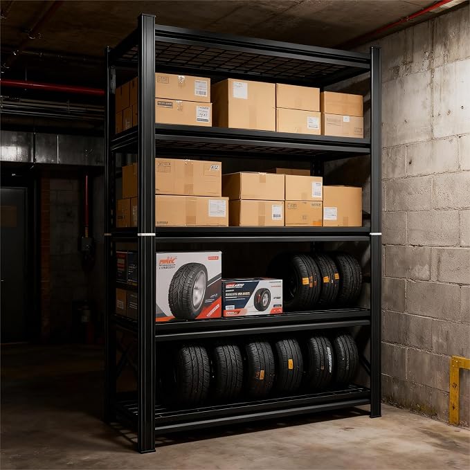 35''W Wire Shelving Unit, 3000 Lbs Heavy-Duty Garage Storage Shelves, 5-Tier - Image 5