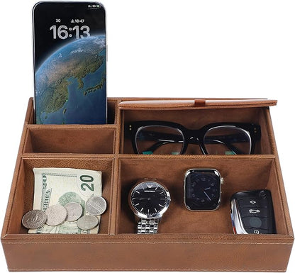 Zcaukya Men's Valet Tray, Jewelry Box Nightstand Organizer by Zcaukya%7CBringYouHappyTime
