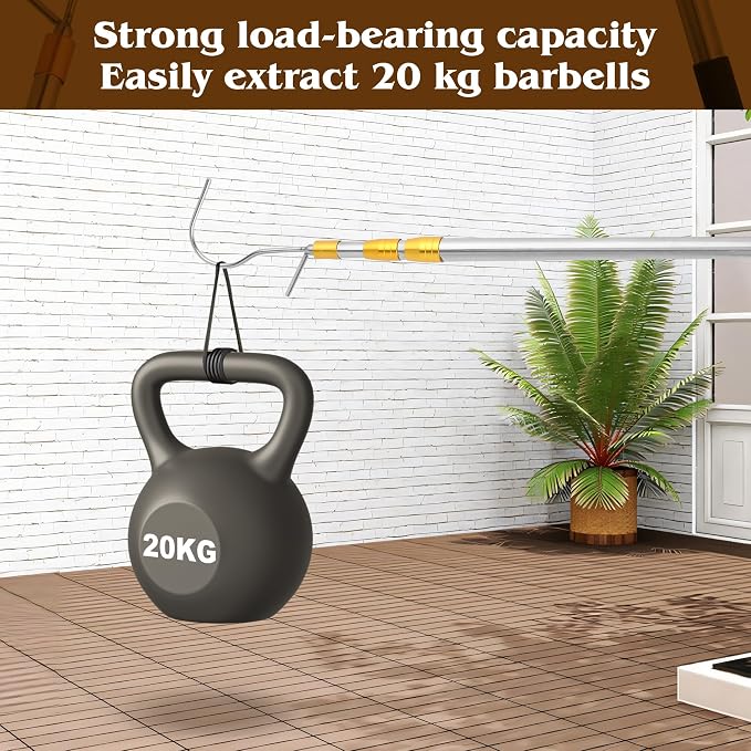 Clothes Hook Rod, 27-62 Inch Long Telescopic Rod, Stainless Steel, S-Shaped Hook - Image 7
