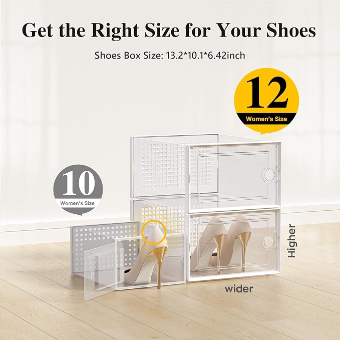 Kuject X-Large Shoe Storage Boxes 12 Pack, Entryway & Under-Bed Storage - Image 2