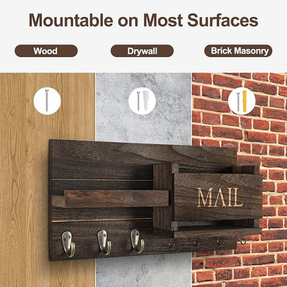 Lwenki Mail Organizer for Wall Mount – Key Holder - Image 7