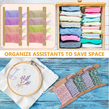 Gueevin 300 Pcs Ribbon Organizer Set Cardboard Ribbon Spools Embroidery Floss - Image 4