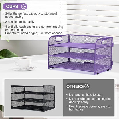 3-Tier Letter Tray Paper Organizer - Image 3