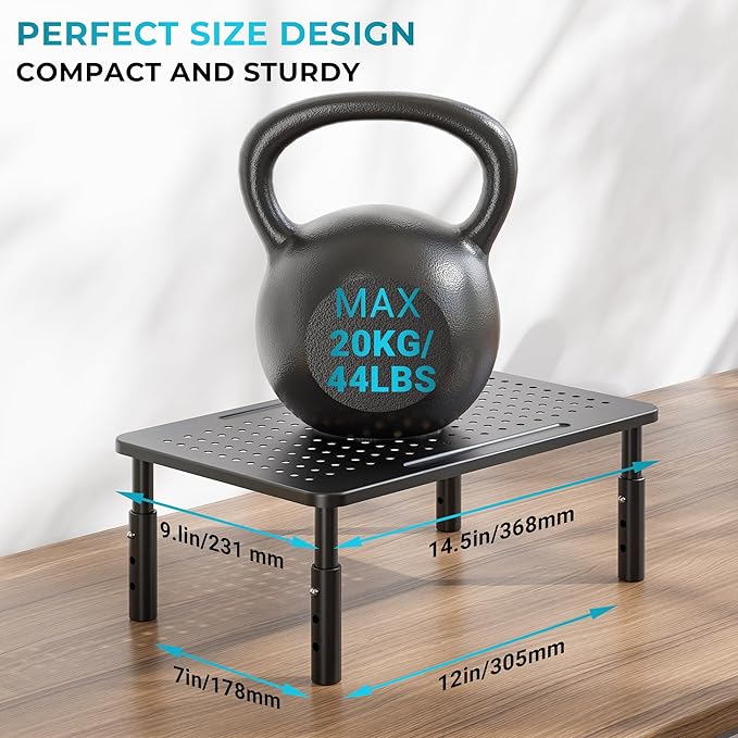 BONTEC 1 Pack 3 Height Adjustable Monitor Stand Riser - Image 2