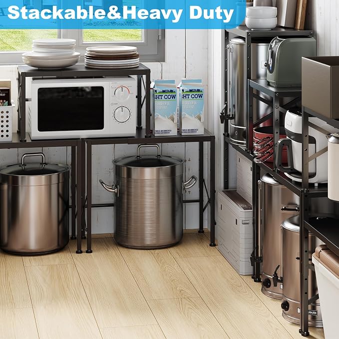 Expandable Pantry Shelves, 17-28 Inch Adjustable Kitchen Storage Shelf Organizer - Image 2