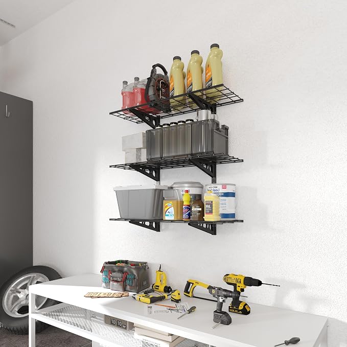 FLEXIMOUNTS 3 Tier 1x3ft Garage Storage Wall Shelving, 12x36inch per Shelf - Image 2