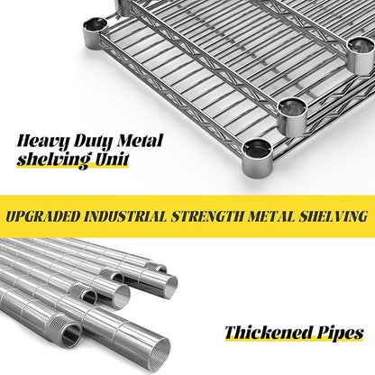 Storage Shelves, 5-Tier Adjustable Metal Industrial Utility Shelf Rack - Image 7