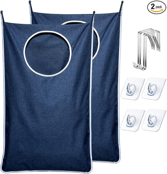 KEEPJOY 2 Pack Large Hanging Laundry Hamper Bag, 35x21.6 Inch Oversized Clothes by KEEPJOY