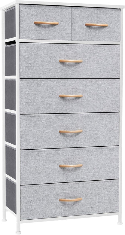 Fabric Dresser with 7 Drawers, Vertical Storage Tower | Sturdy Steel Frame by CrestliveProducts