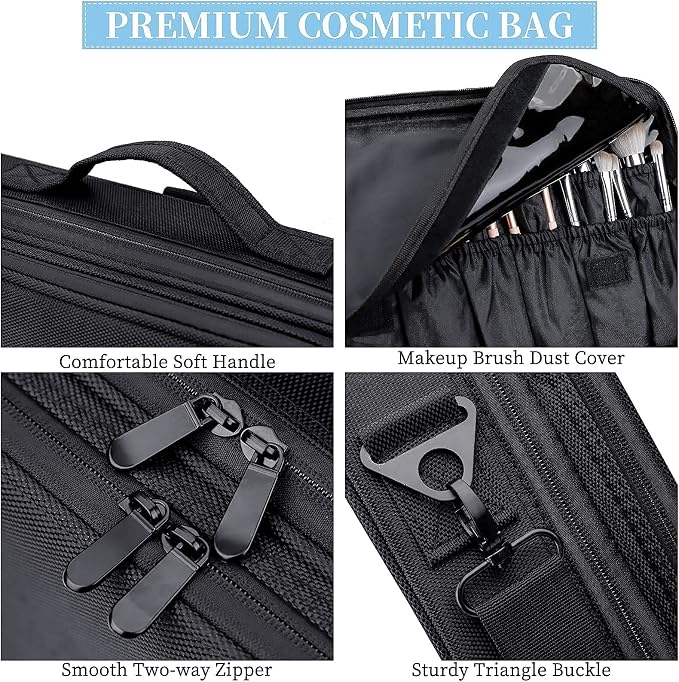 JOURMON Travel Makeup Train Case, Large Capacity Cosmetic Bags - Image 5