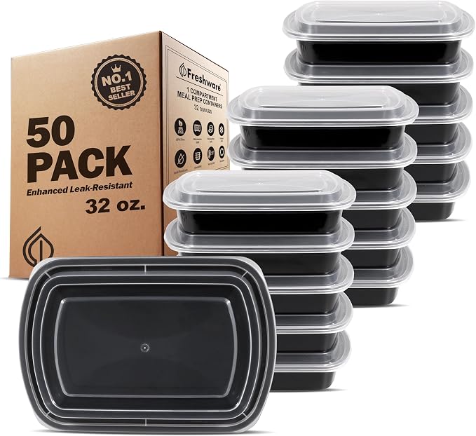 Freshware Meal Prep Containers 1 Compartment by Unknown