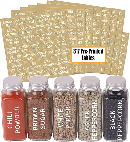 SWOMMOLY 25 Glass Spice Jars 8 oz Empty Spice Bottles - Image 2