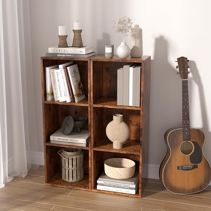 Wooden 3 Cube Storage Organizer, 3 Tier Storage Cubes Storage Display Cubby - Image 2
