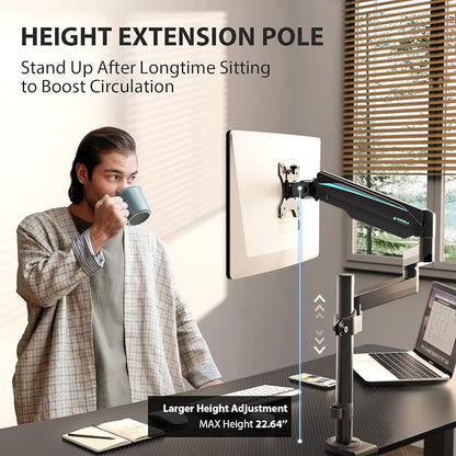 EUREKA ERGONOMIC Single Monitor Desk Mount, Adjustable Gas Spring Monitor Arm - Image 2