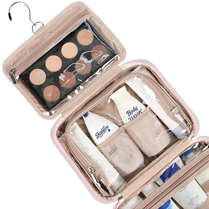 NISHEL Travel Toiletry Bag for Women, Makeup Essentials Organizer, Hanging Case - Image 3