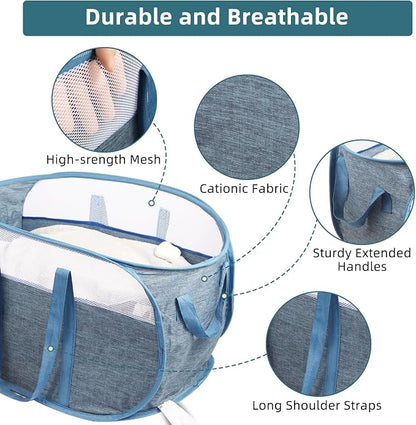 Collapsible Laundry Baskets, Tear Proof Pop Up Laundry Hamper - Image 4