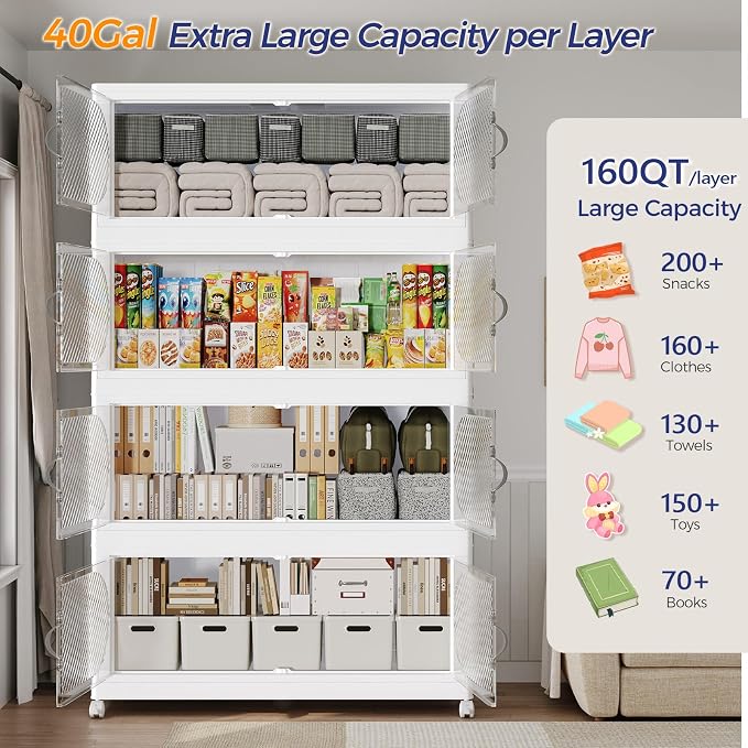 640QT Extra Large Stackable Storage Bins - Image 3